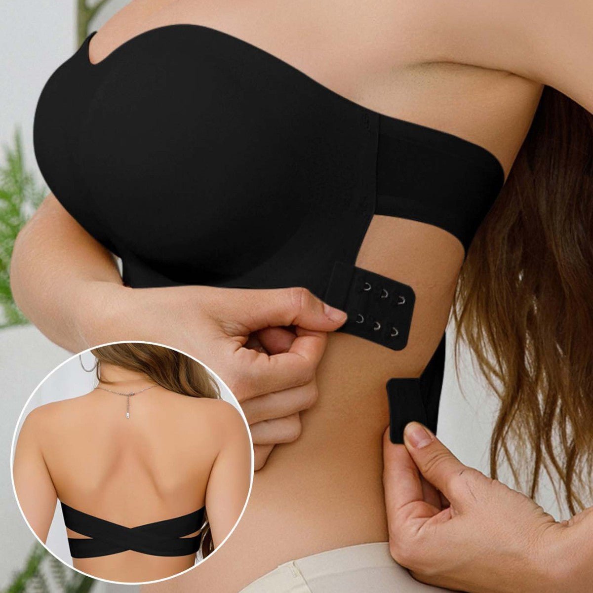Women's Strapless Bra Cross Side Buckle Underwear | Lingerie | Berlure