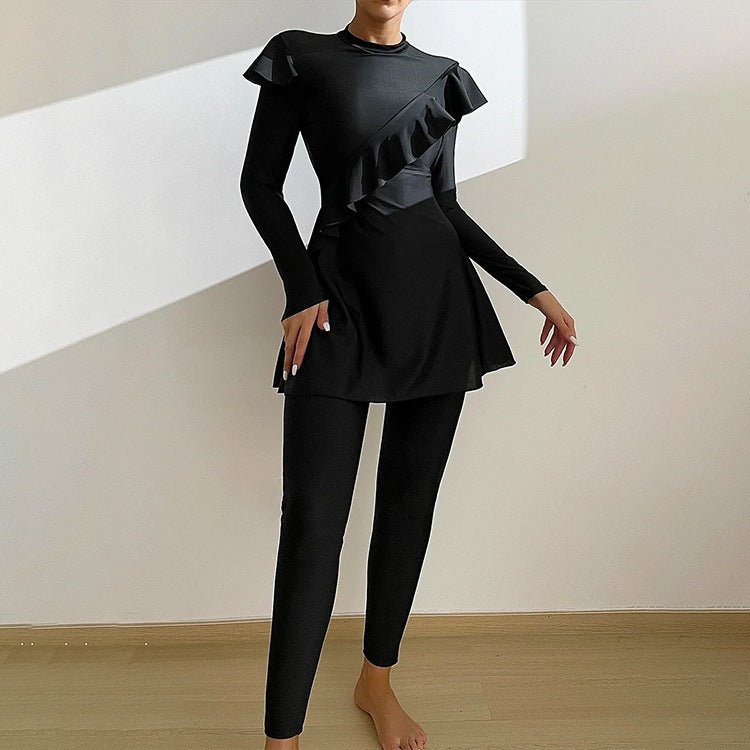 Cross - border Muslim Swimsuit Solid Color Stringy Selvedge Islamic Women Middle East Dubai | Lingerie | Berlure