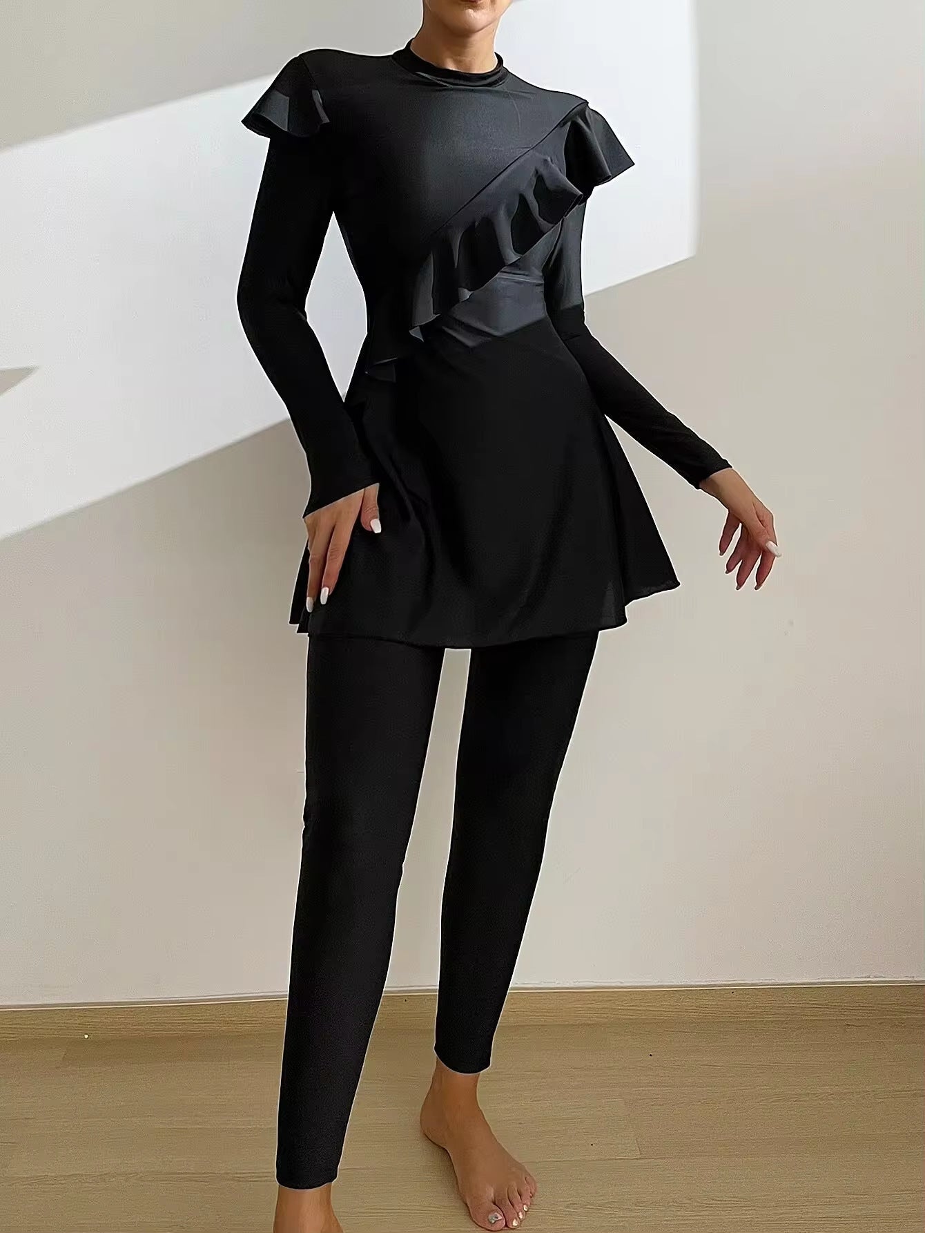 Cross - border Muslim Swimsuit Solid Color Stringy Selvedge Islamic Women Middle East Dubai | Lingerie | Berlure